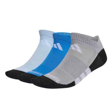 Imagem de Kit Meia Adidas LOW Casual Sport Cano Curto - 3 Pares, Branco, Azul, 4