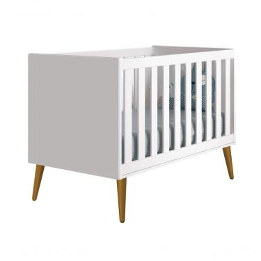 Imagem de Berço Americano Théo New Branco Fosco Com Madeira - Moveisaqui
