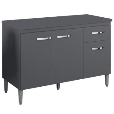 Imagem de Balcao Com Tampo 120 cm Gabriela REAJL Moveis, Cinza