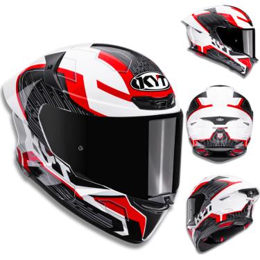 Imagem de Capacete KYT TT Revo Speeding Branco Vermelho