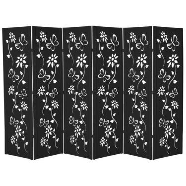Imagem de 6 Biombo Pintado Sanfonado Com Dobradiças Folha Painel Mdf Divisor Div
