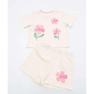 Imagem de Conjunto Infantil Estampa Flores Marisa Tam 4 a 10 Off-36067, Off whit