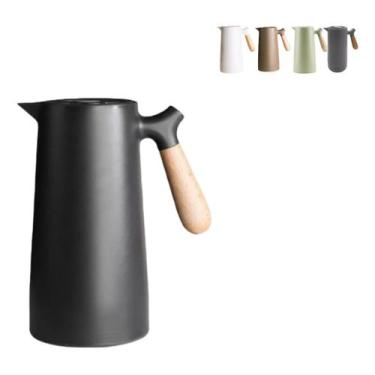 Imagem de Garrafa Térmica P/ Café Chá 1L Bule Fashion Cabo de Madeira - Ecos, Az