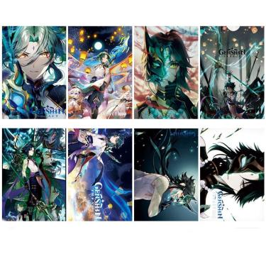 Imagem de Conjunto de pôsteres Genshin Impact Xiao 8 peças de pintura de anime 20x30cm