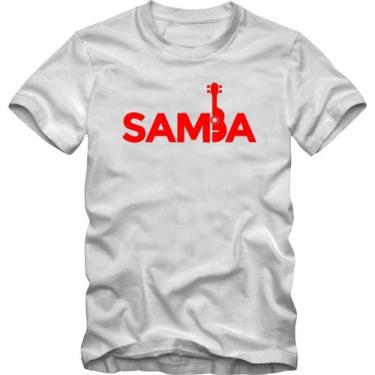 Imagem de Camiseta Masculina Estampa Samba Sambista Cavaquinho Algodão Manga Cur
