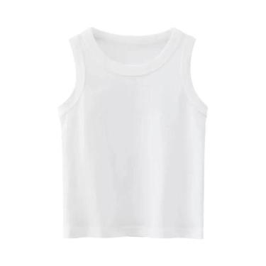 Imagem de Camiseta Regata De Algodão Para Meninos, Confortável E Respirável, Rou