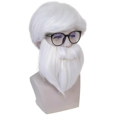 Imagem de Peruca de cosplay Colonels Harland Sanders, traje de anime sintético -