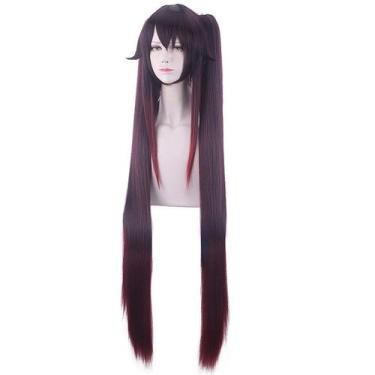 Imagem de Peruca de cosplay Genshins Impacts Hu Tao Synthetic Hair 120cm - yiwei