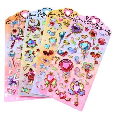 Imagem de Adesivos para crianças e meninas Diamond Laser Gem 3D Puffy x4 - yiwei