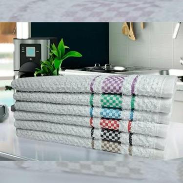 Imagem de 3 Panos De Prato Atoalhado Felpudo 370g/m² Premium Azul