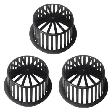 Imagem de Kit 3 Ralo Abacaxi Plástico Anti Folhas Para Calha e Tubo 150 Mm - FIC