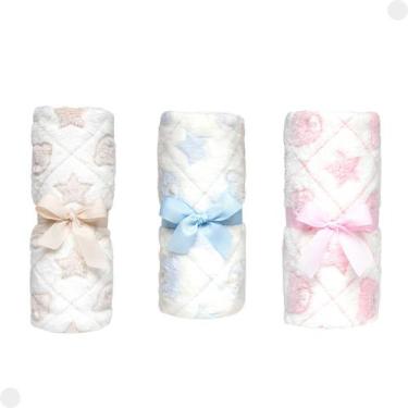 Imagem de Mantinha Infantil Ursinho Azul Bege Rosa 18071 - Buba, Bege