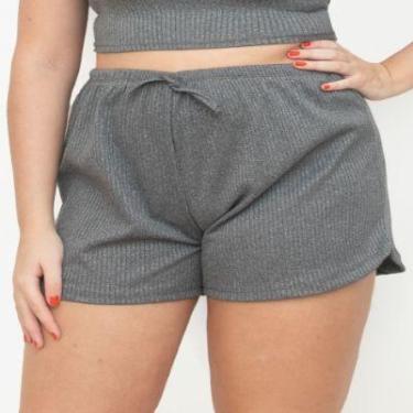 Imagem de Shortinho curto feminino short canelado para academia - barra redonda 