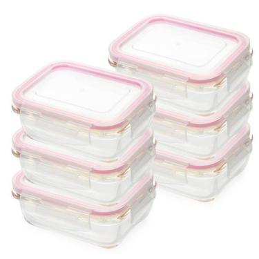 Imagem de Kit Potes Herméticos de Vidro Marmita P Tampa Trava 6 Peças - Wincy