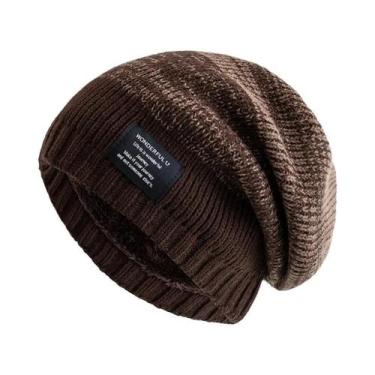 Imagem de Gorro De Inverno Feminino Com Forro De Pelúcia, Estilo Slouchy, Em Cor