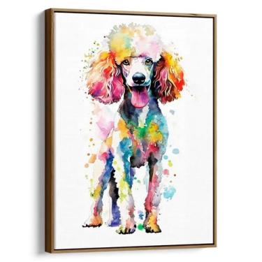 Imagem de Quadro decorativo Poodle - Art Canvas, 90 x 60 cm, Tabaco