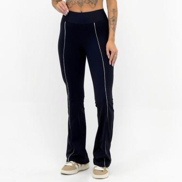 Imagem de Calça Rosa Bella Flare com Listra Feminina-Feminino