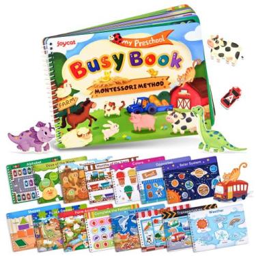 Imagem de Preschool Busy Book JoyCat para crianças de 3 a 5 brinquedos de aprend