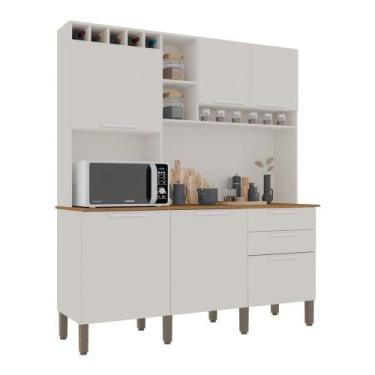 Imagem de Armário De Cozinha 6 Portas 2 Gavetas New Topázio Salleto Branco - SAL