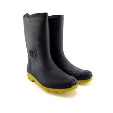 Imagem de Bota de PVC Preta e Amarela 41 C.A 36103 - PEGA FORTE