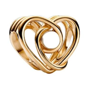 Imagem de Pingente De Coração Em Prata 925 Com Ouro E Cruz De Vaga-lume Para Pul