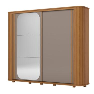 Imagem de Guarda Roupa Casal Mozzate 2 Portas 6 Gavetas Com Pés Inclusos D340 Cinamomo Off White Avelã - Henn