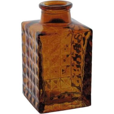 Imagem de Vaso Decorativo Enfeite Casa Garrafa Home&co Vidro 9x5x5cm âmbar - HOM