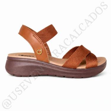 Imagem de Sandalia ortopédica dijean calce facil conforto casual leve, Caramelo,