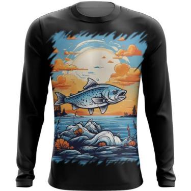 Imagem de Camiseta Manga Longa Pesca Esportiva Peixes Azul Paz 6 - Kasubeck Stor