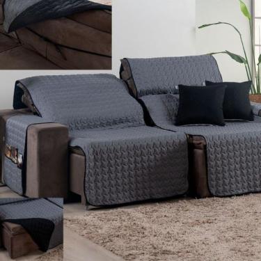 Imagem de Protetor De Sofá Retrátil Com Amarril e Com Capas Almofada Tecido 400 