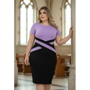 Imagem de Vestido Midi Detalhe em X Moda Feminina Evangélica - Miss FLOWER, Lilá