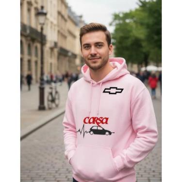 Imagem de Blusa De Moletom Casaco Frio Chevrolet Corsa Bolso Capuz - Marinho Sto