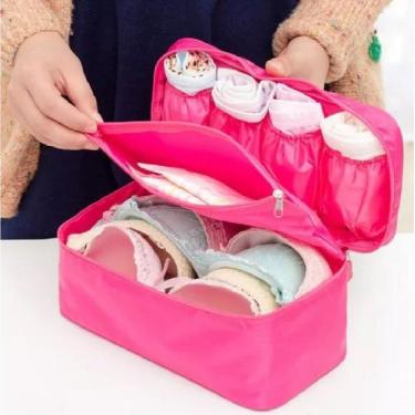 Imagem de Necessaire Feminina Peças Íntimas Mala de Viagem ROSA - Inter