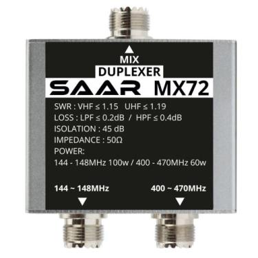 Imagem de Duplexador Cros Band Mx72 Vhf - Uhf - SAAR