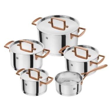 Imagem de Conjunto 5 panelas zwilling bellasera redondas em aço inox com puxador