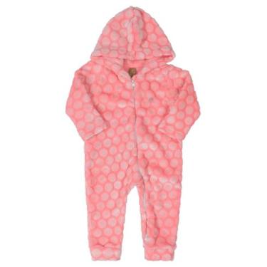 Imagem de Macacão Poliester com Capuz Menina Inverno Up Baby Poá