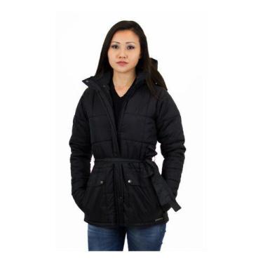 Imagem de Casaco feminino Acolchoado Impermeável com cinto + Calça Térmica Frio 