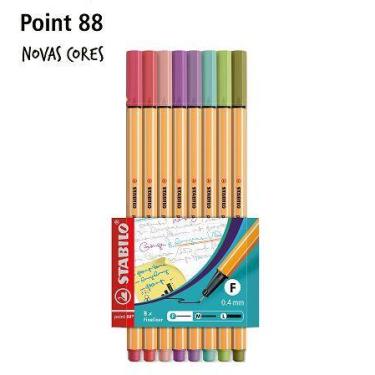 Imagem de Caneta Stabilo Point 88 0.4 Kit C/8 Novas Cores