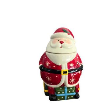 Imagem de Pote - bombonier - papai noel - cerâmica com tampa - TOK DA CASA, 29cm
