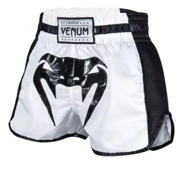 Imagem de Short Bermuda Muay Thai Fight MMA Elite Ice Venum, Branco, Preto, G, M