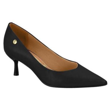 Imagem de Scarpin Sapato Feminino Vizzano 1420.102 Salto Médio 7 Cm, Preto, 37
