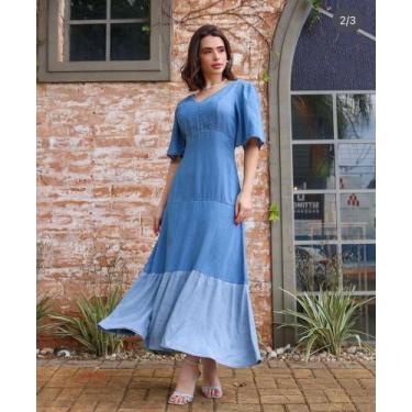 Imagem de Vestido Longo de Manga Jeans - IZUZ, 46
