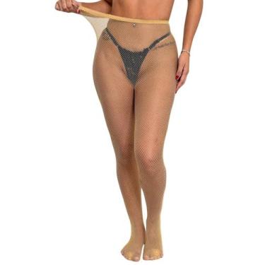Imagem de Meia Calça Arrastão Bordada Sensual Fantasia Transparente Sexy - Zee R
