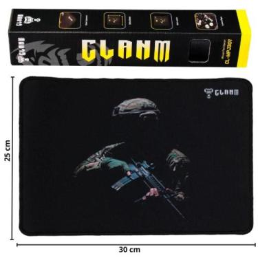 Imagem de Mouse Pad Gamer Clanm Com Base Emborrachada Antiderrapante  Superfície