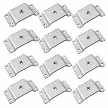Imagem de Kit com 12 Chapinhas Chapa Inclinada 10o Fixação Pés Palito Cromado