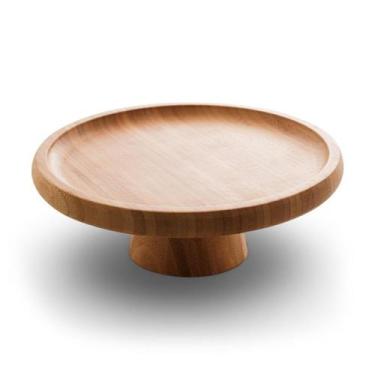 Imagem de Prato para bolo com pé Verona de bambu 20 x 7 cm - Lyor design, UNICA