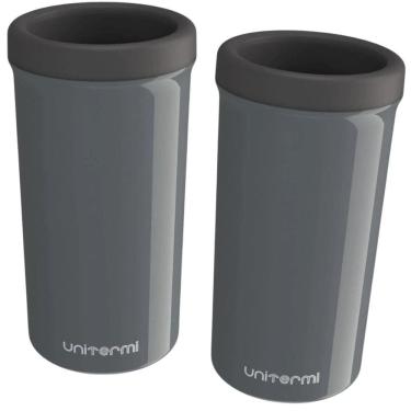 Imagem de Kit 2 Porta Lata Térmico Slim Unitermi 350ml Suporte Para Cerveja