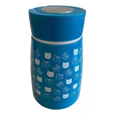 Imagem de Garrafinha Cute Infantil Inox Gato Gatinho Pequeno 280ml - Wincy, Azul