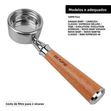 Imagem de Portafilter Sem Fundo Com Cabo De Madeira Para Delonghi, Barsetto, Ber