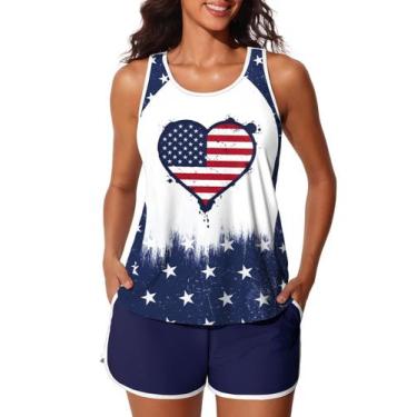 Imagem de Maiô Tankini Summer Mae de Duas Peças com Bolsos